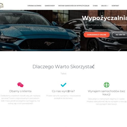 Wypożyczalnia aut sportowych bez kaucji w Warszawie