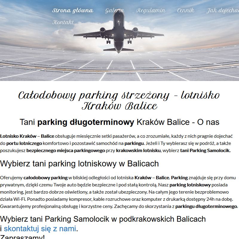Kraków - parking balice tanio