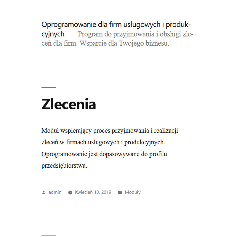 Program do tworzenia zleceń